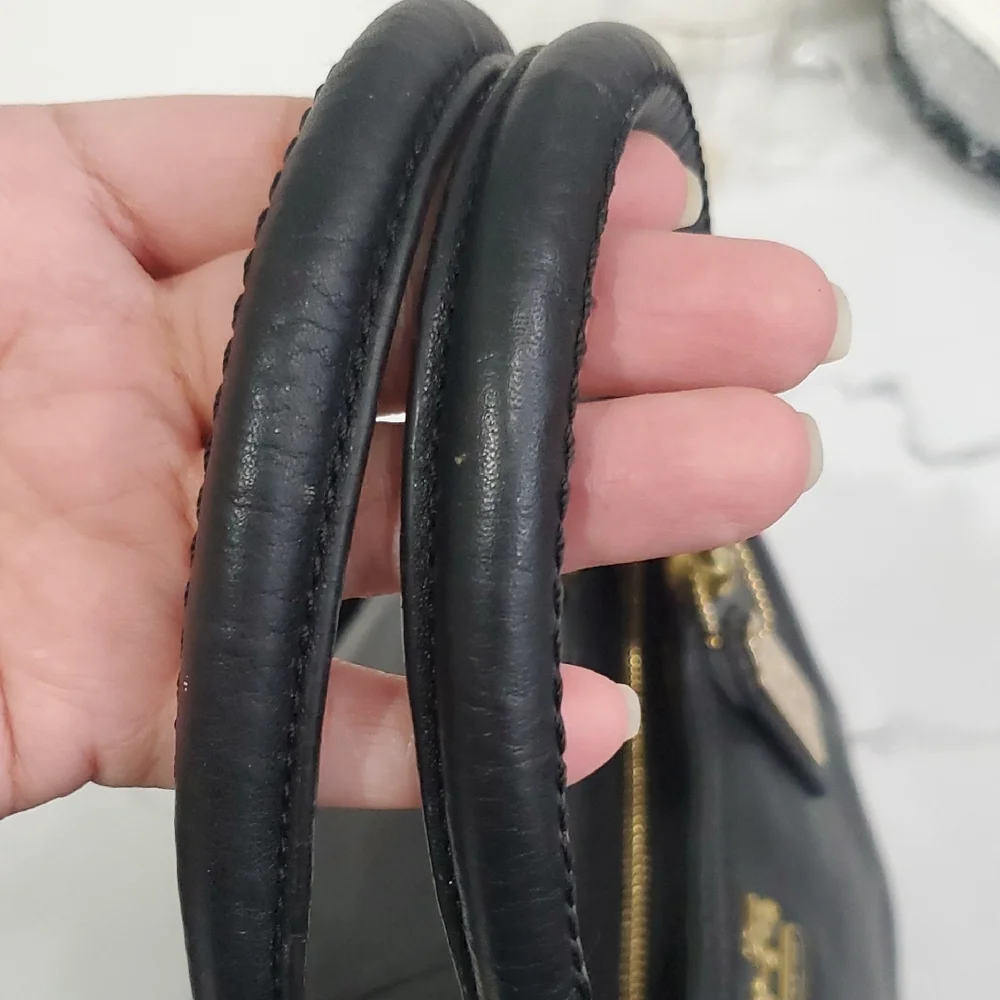 Coach Black Leather Madison Pinnacle Carrie Satchel - Picture 9 of 17